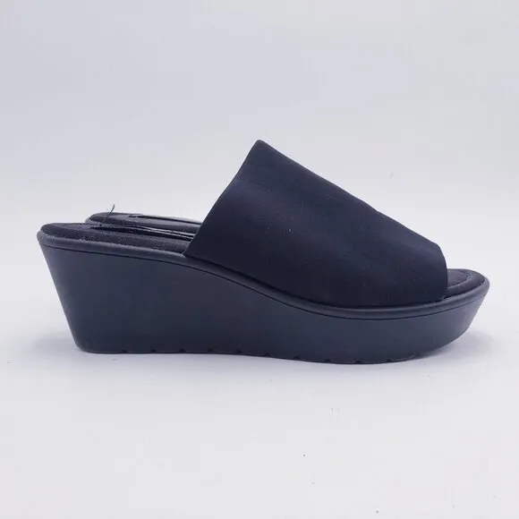 Vintage 90s Y2K Steve Madden Slinky Black Chunky Platform Sandals Womens 8.5