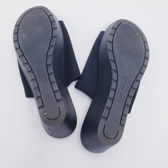 Vintage 90s Y2K Steve Madden Slinky Black Chunky Platform Sandals Womens 8.5