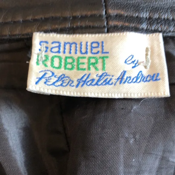 Vintage black midi leather skirt (Samuel Robert)