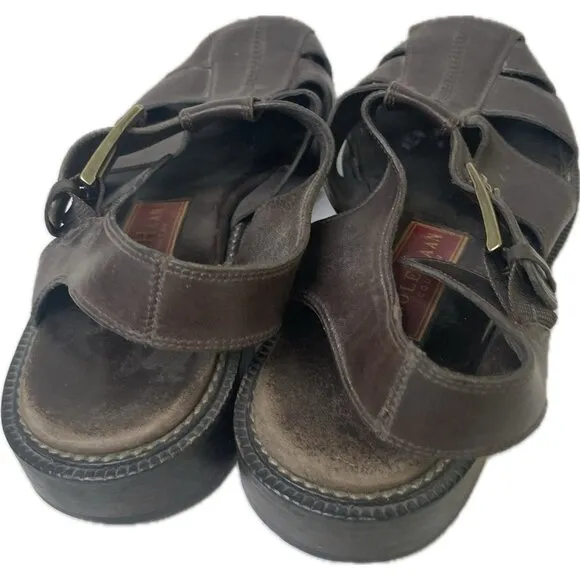 Vintage Cole Haan Men’s Leather Fisherman Country Dad Sandals Dark Brown 8.5