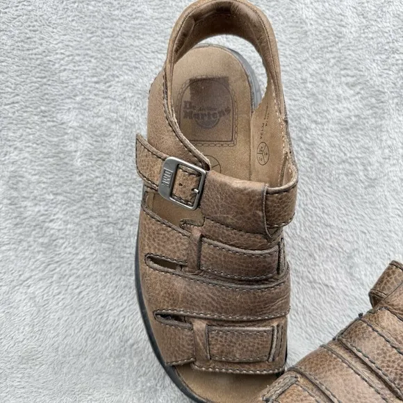Vintage Dr. Martens Sandals Mens 9 Brown Chunky Y2K Sandals Leather Fisherman