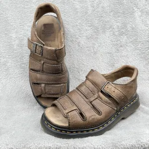 Vintage Dr. Martens Sandals Mens 9 Brown Chunky Y2K Sandals Leather Fisherman