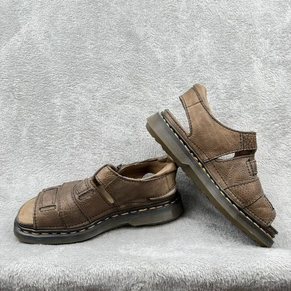 Vintage Dr. Martens Sandals Mens 9 Brown Chunky Y2K Sandals Leather Fisherman