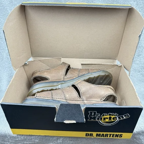 Vintage Dr. Martens Sandals Mens 9 Brown Chunky Y2K Sandals Leather Fisherman