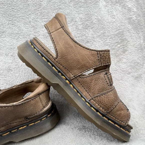 Vintage Dr. Martens Sandals Mens 9 Brown Chunky Y2K Sandals Leather Fisherman