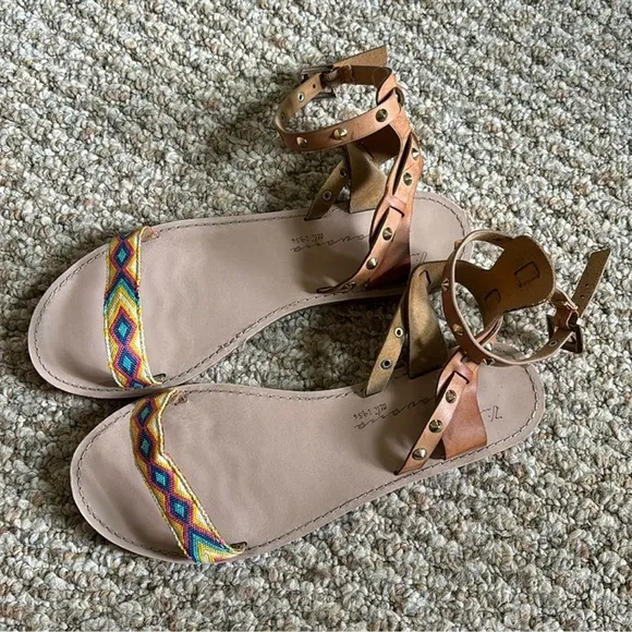 Vintage Havana Cherie embroidered leather sandals