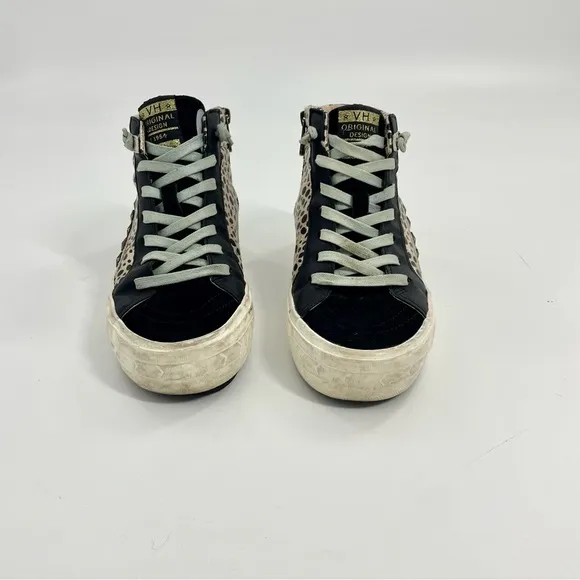 Vintage Havana revenge 8 Black Gold leopard high top fashion sneakers GGDB