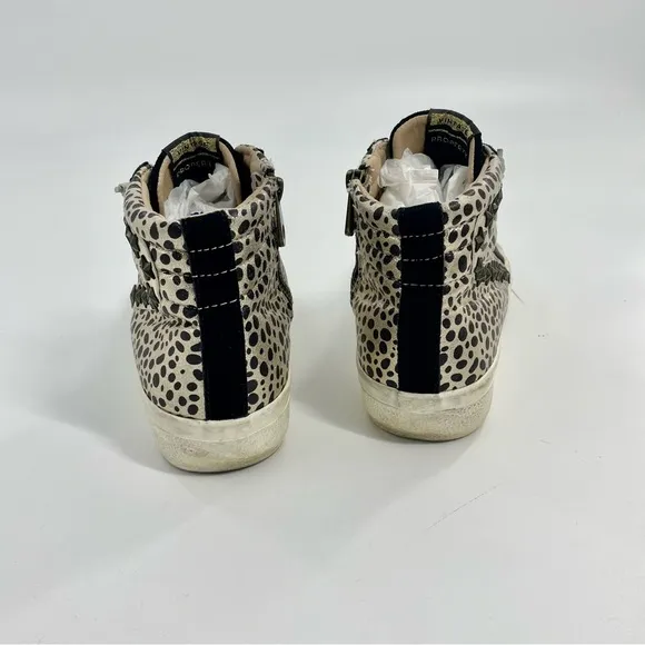 Vintage Havana revenge 8 Black Gold leopard high top fashion sneakers GGDB