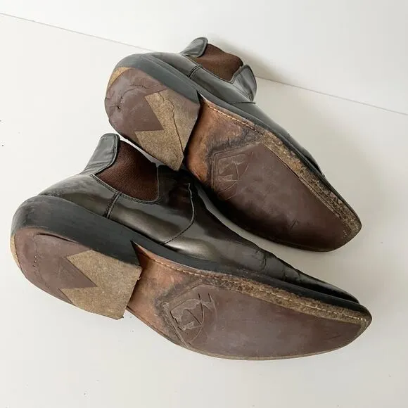 Vintage John Fluevog Boots Metallic Brown Chelsea Ankle Size 8 men's 8.5 women's