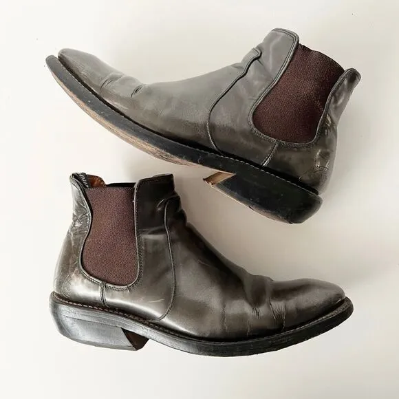 Vintage John Fluevog Boots Metallic Brown Chelsea Ankle Size 8 men's 8.5 women's