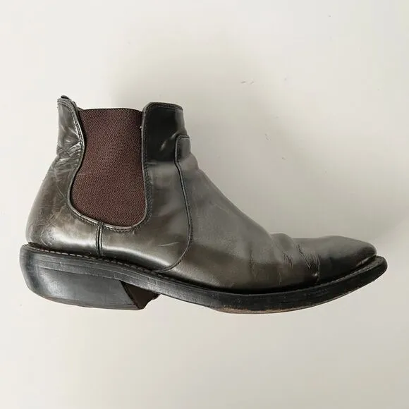 Vintage John Fluevog Boots Metallic Brown Chelsea Ankle Size 8 men's 8.5 women's