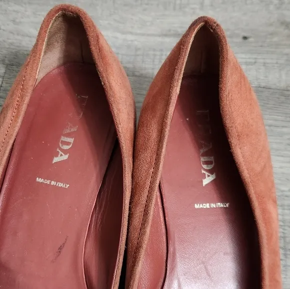 Vintage Prada Suede PointyToe Flats