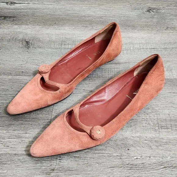 Vintage Prada Suede PointyToe Flats