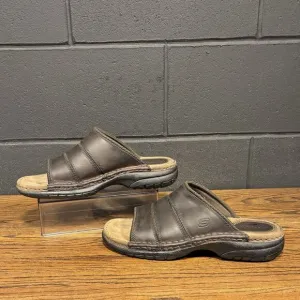 Vintage Skechers 60399 Chunky Brown Leather Slide Sandals Men’s 13