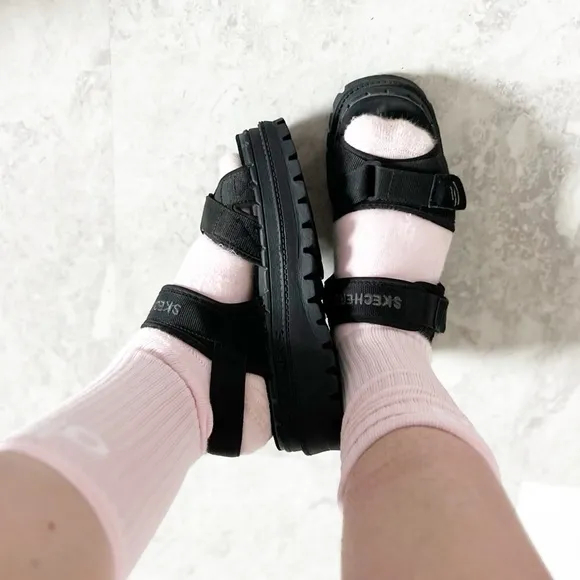 Vintage Skechers Sandals Rare 90s Sporty Spice Chunky Platform Jammers 8 Tough