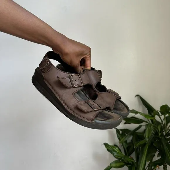 Vintage unisex Birkenstocks Tatami top straps buckle Chunky sole Sandals Men 7.5
