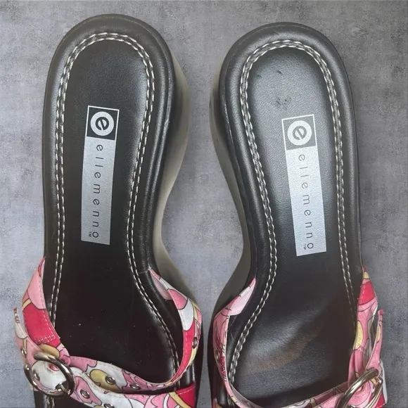 Vintage Very Rare Ellemenno Y2K Chunky Platform Strappy Sandals Womens 6.5