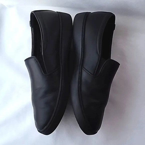 Vionic Avery Pro Slip On Leather Loafers Slides Work Shoe Black Stretchy…