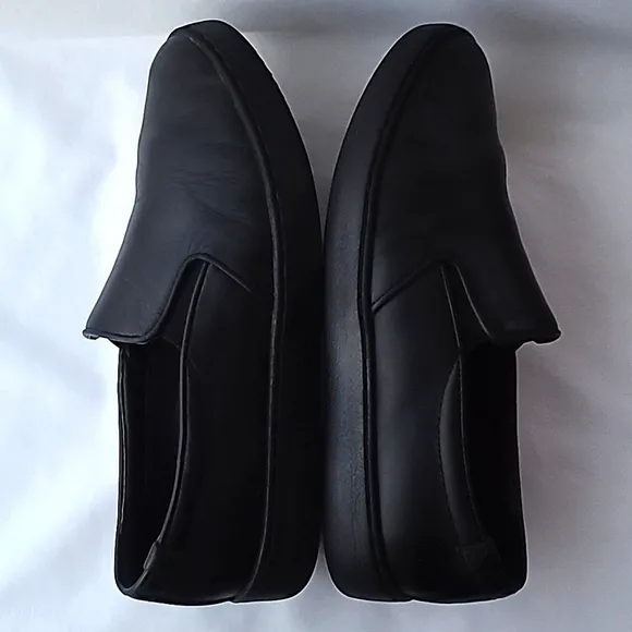 Vionic Avery Pro Slip On Leather Loafers Slides Work Shoe Black Stretchy…