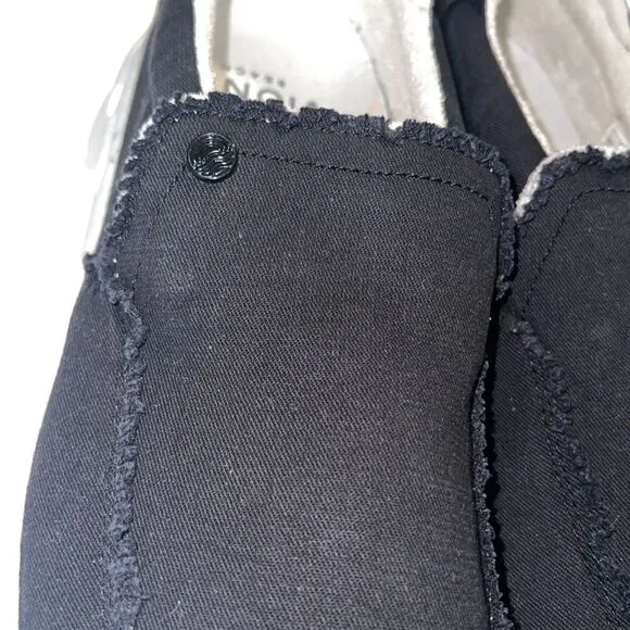 Vionic Beach Seaview Black Canvas Frayed Slip On Loafers Men's Size 10 NWT