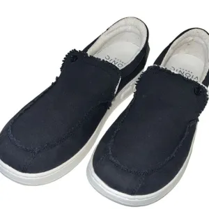 Vionic Beach Seaview Black Canvas Frayed Slip On Loafers Men's Size 10 NWT