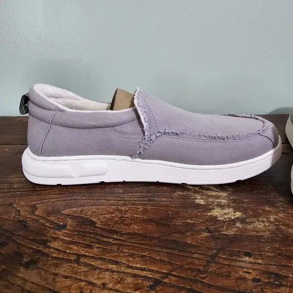 Vionic Beach Seaview Light Gray Canvas Loafer Mens Size 8 Medium