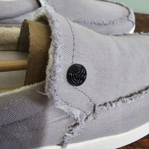 Vionic Beach Seaview Light Gray Canvas Loafer Mens Size 8 Medium