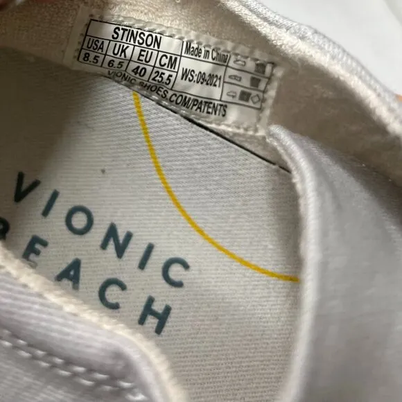 Vionic Beach Wms Stinson Padded Insole Lace Up Casual Sneakers Size 8.5