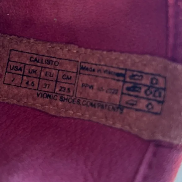 Vionic Callisto Woman’s Merlot Suede Leather Ballet Flats Size 7