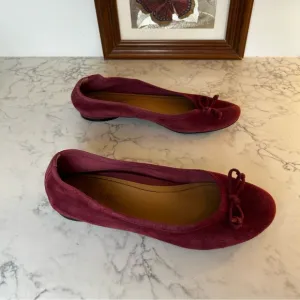 Vionic Callisto Woman’s Merlot Suede Leather Ballet Flats Size 7