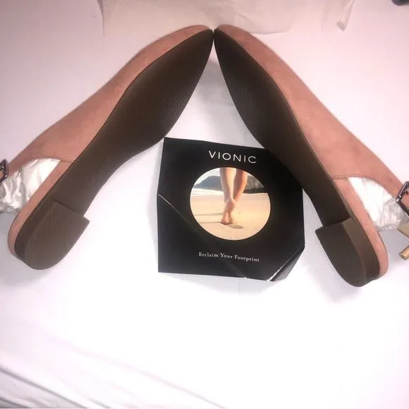 Vionic Crystal Jade Suede Slingback Flats  Size 6