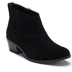 Vionic Joy Zadie suede leather Ankle Boots Black size 7.5 orthotic comfort zip