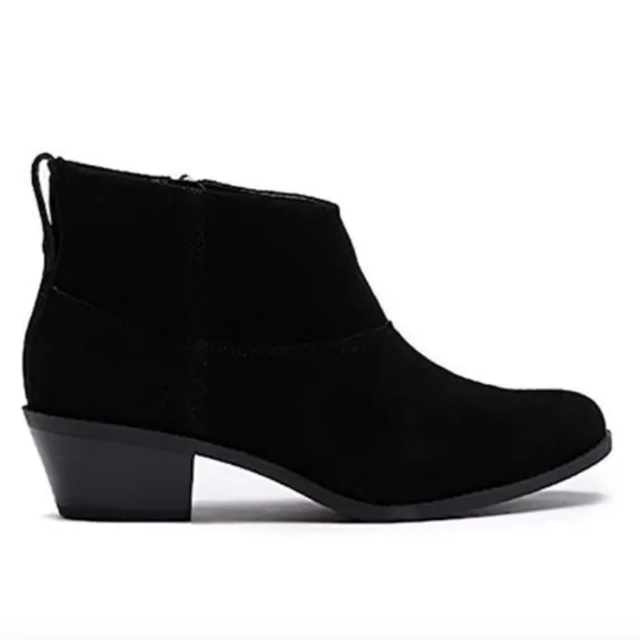 Vionic Joy Zadie suede leather Ankle Boots Black size 7.5 orthotic comfort zip