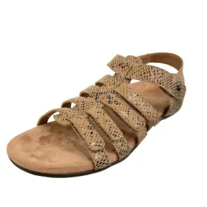 Vionic Leather Snakeskin Harissa Sandals in Tan