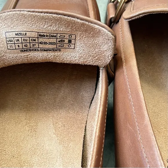 Vionic Mizelle Brown Leather Chain Loafers, Size 11