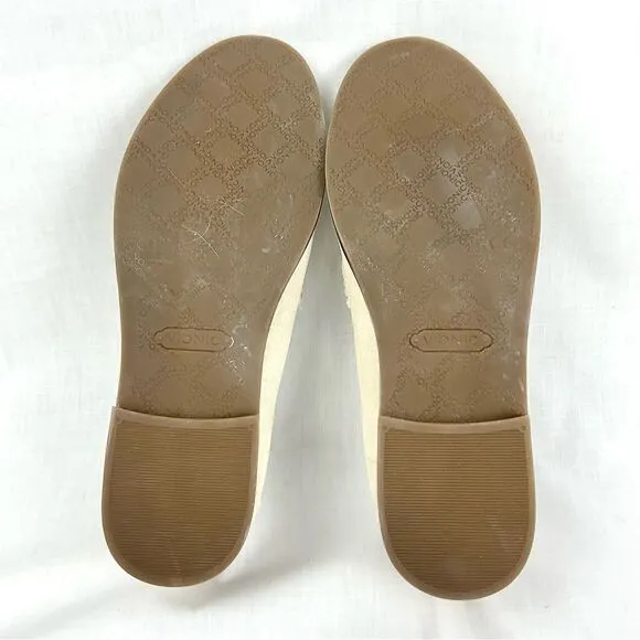 Vionic Shimmer Penny Loafers Waverly Cream Gold Nubuck Leather Classic Sz 6.5