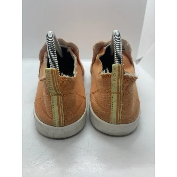 Vionic Shoes Women’s Sz 8.5 Peach Malibu Beach Canvas Slip On Loafers Sneakers