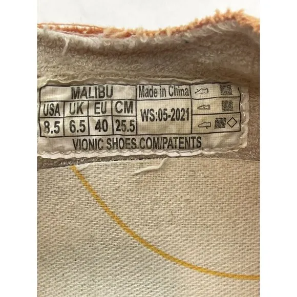 Vionic Shoes Women’s Sz 8.5 Peach Malibu Beach Canvas Slip On Loafers Sneakers