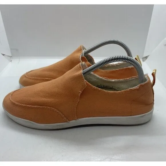 Vionic Shoes Women’s Sz 8.5 Peach Malibu Beach Canvas Slip On Loafers Sneakers