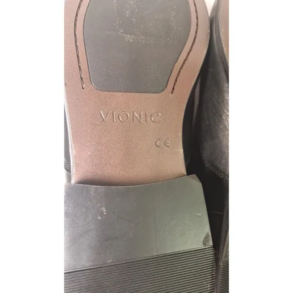 VIONIC Spruce Sullivan Black Leather Dress Slip On Shoes Loafers Men's Sz 8.5