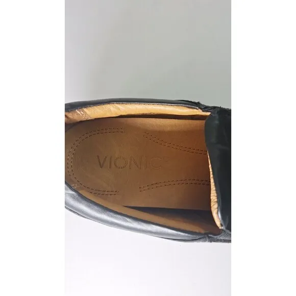 VIONIC Spruce Sullivan Black Leather Dress Slip On Shoes Loafers Men's Sz 8.5