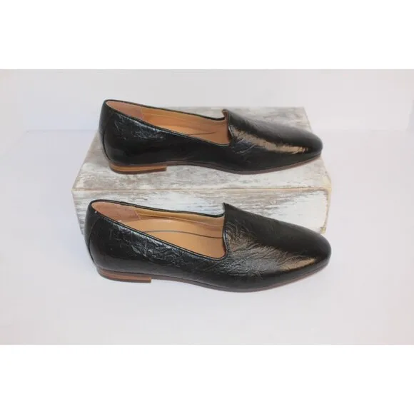 Vionic Willa ll Black Leather Slip On Women's 6 Flats Loafers Preppy Casual NWOB