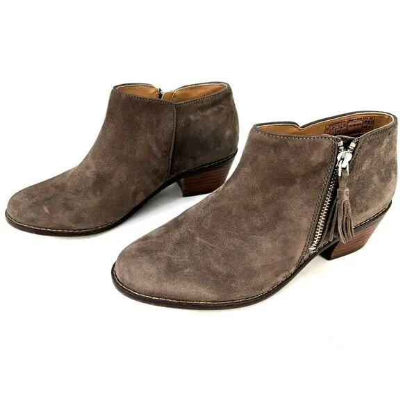 Vionic Womens Serena Side Zip Ankle Boots 1.5&quot; Heel Size US 7 Sandstone Suede