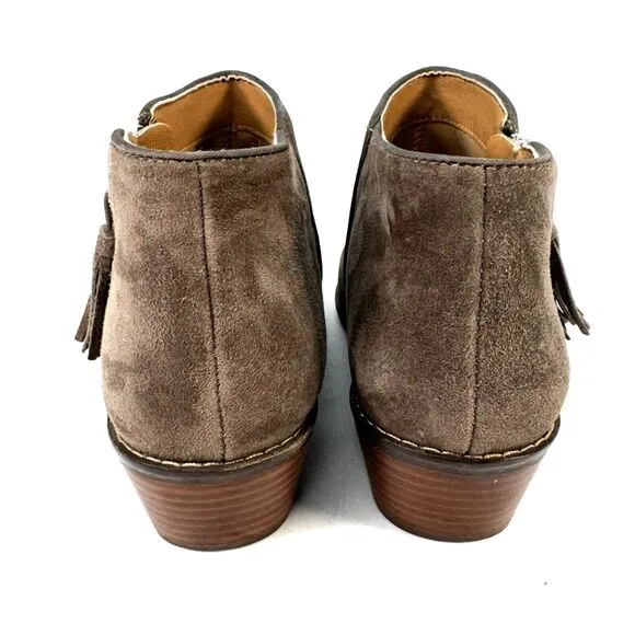 Vionic Womens Serena Side Zip Ankle Boots 1.5&quot; Heel Size US 7 Sandstone Suede