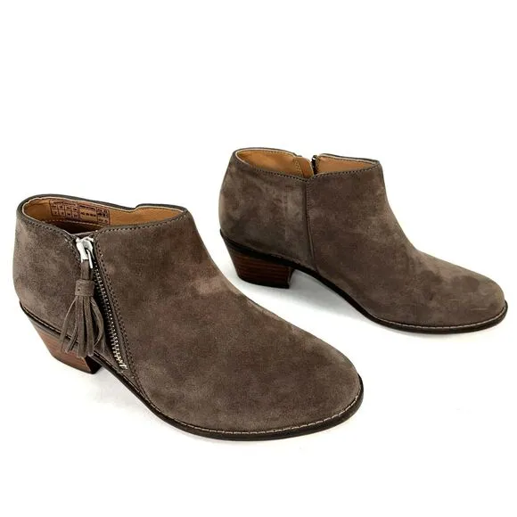 Vionic Womens Serena Side Zip Ankle Boots 1.5&quot; Heel Size US 7 Sandstone Suede