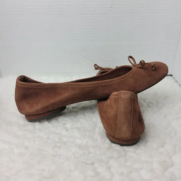 Vionic Callisto Women's Ballet Flats Size 10 Brown Suede Bow Accent New