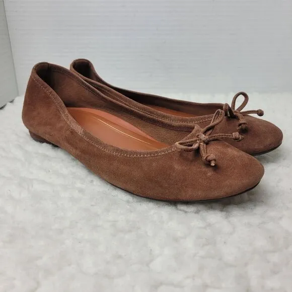 Vionic Callisto Women's Ballet Flats Size 10 Brown Suede Bow Accent New