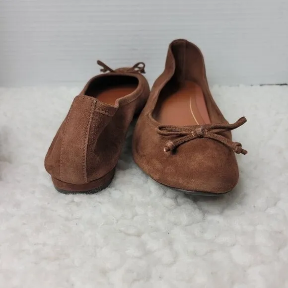Vionic Callisto Women's Ballet Flats Size 10 Brown Suede Bow Accent New