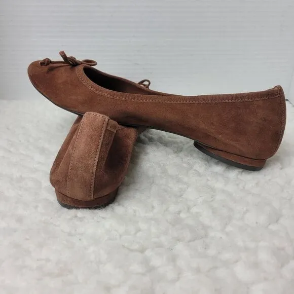Vionic Callisto Women's Ballet Flats Size 10 Brown Suede Bow Accent New