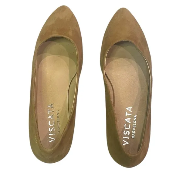 Viscata Barcelona Roma Suede Flats in Camel